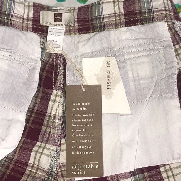 Tea Collection Strips New Boy Shorts Size 5 - Picture 6 of 9
